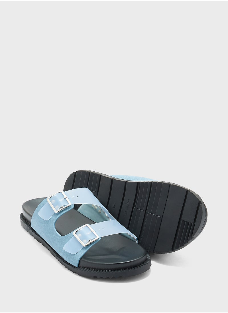 Double Strap Persplex  Flat Sandal