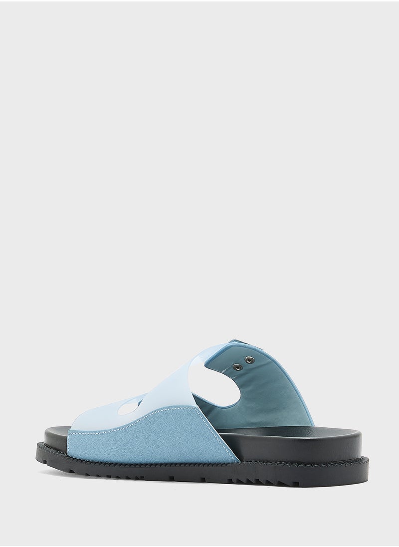 Double Strap Persplex  Flat Sandal