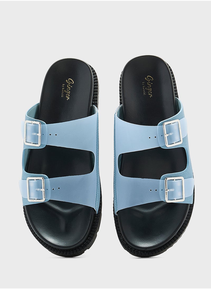 Double Strap Persplex  Flat Sandal