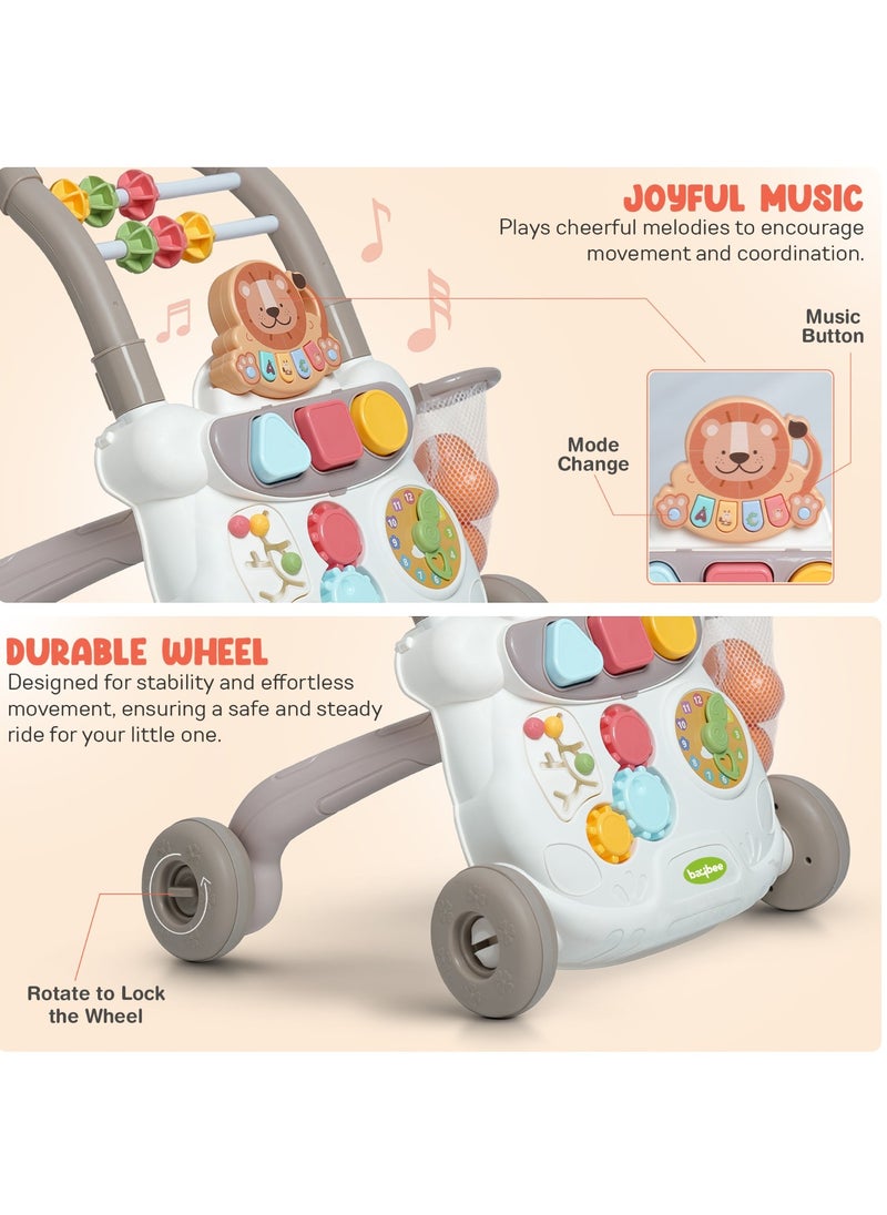 Lion Activity Walker for Kids, Baby Push Walker with Music, Basket ball Hoop, Rotating Lock Wheel ,Gears & Grip Handle | Kids Activity Walker for Baby Toddlers | Baby Walker for 0 to 2 Years Boy Girl