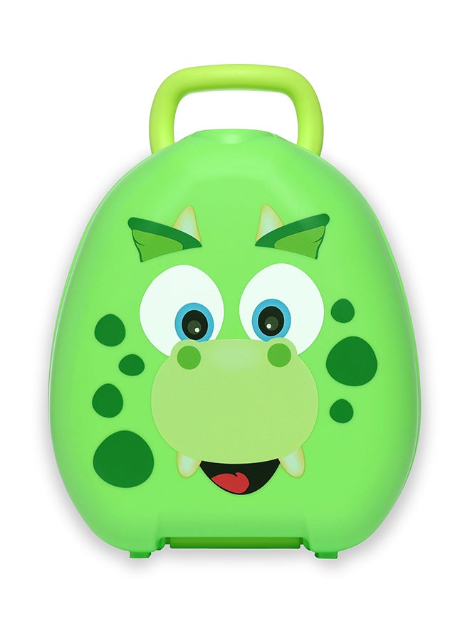 Portable, Leak-Proof Kids Potty With Secure Lock And Comfy Seat – Fun Green Dinosaur Design