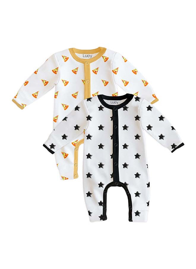 100% Cotton Full Sleeves Baby Romper,Sleepsuit for Baby Girls & Boys _(Pack of 2) 18-24 M