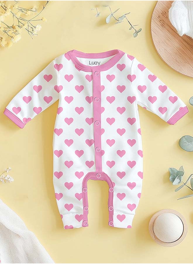 LUAY 100% Cotton Full Sleeves Baby Printed Romper,Sleepsuit for Baby Girls & Boys,_(Pack of 3) 6-9 M