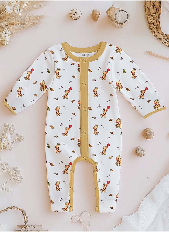 LUAY 100% Cotton Full Sleeves Baby Printed Romper,Sleepsuit for Baby Girls & Boys,_(Pack of 3)