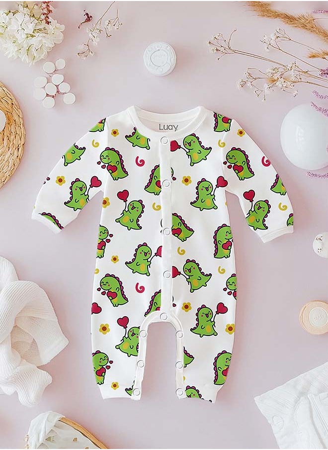 LUAY 100% Cotton Full Sleeves Baby Printed Romper,Sleepsuit for Baby Girls & Boys,_(Pack of 5)