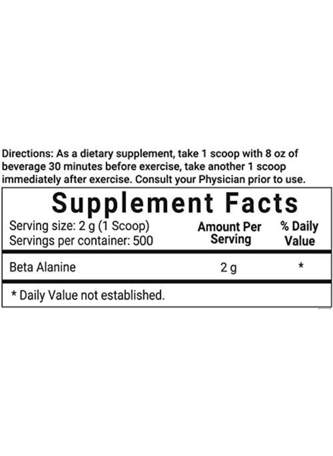 Beta Alanine Powder, Pure Beta Alanine Supplement, Non-Gmo 1 Kg Pack Of 1