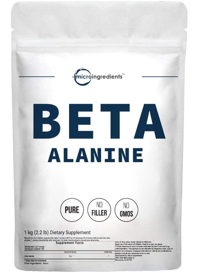 Beta Alanine Powder, Pure Beta Alanine Supplement, Non-Gmo 1 Kg Pack Of 1