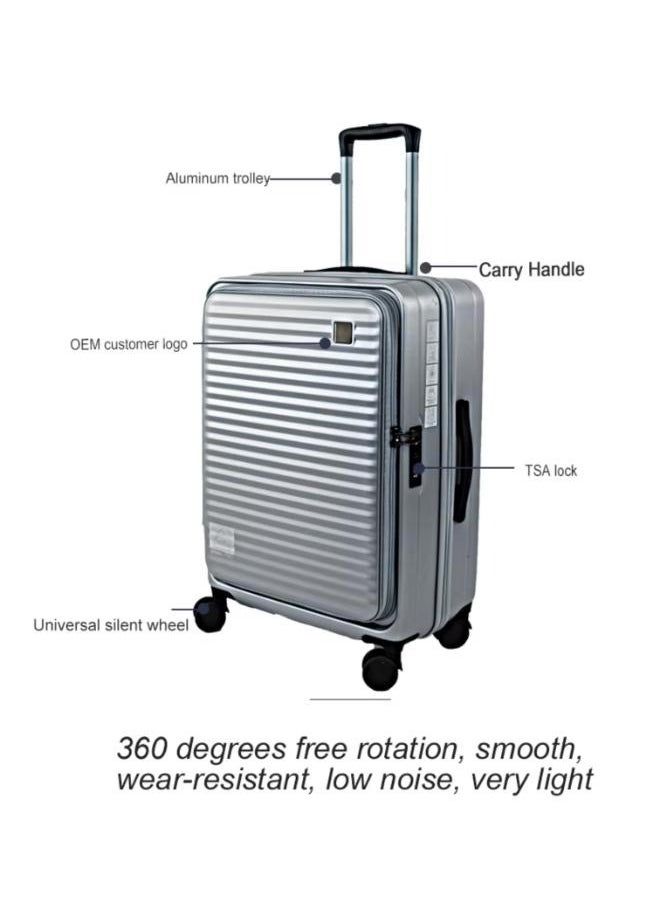 28inch Hardshell Checked Luggage ABS Lightweight 4 Double Wheeled Suitcase with Built-In TSA Type Lock