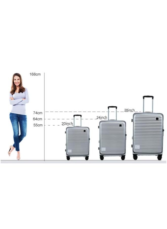 28inch Hardshell Checked Luggage ABS Lightweight 4 Double Wheeled Suitcase with Built-In TSA Type Lock