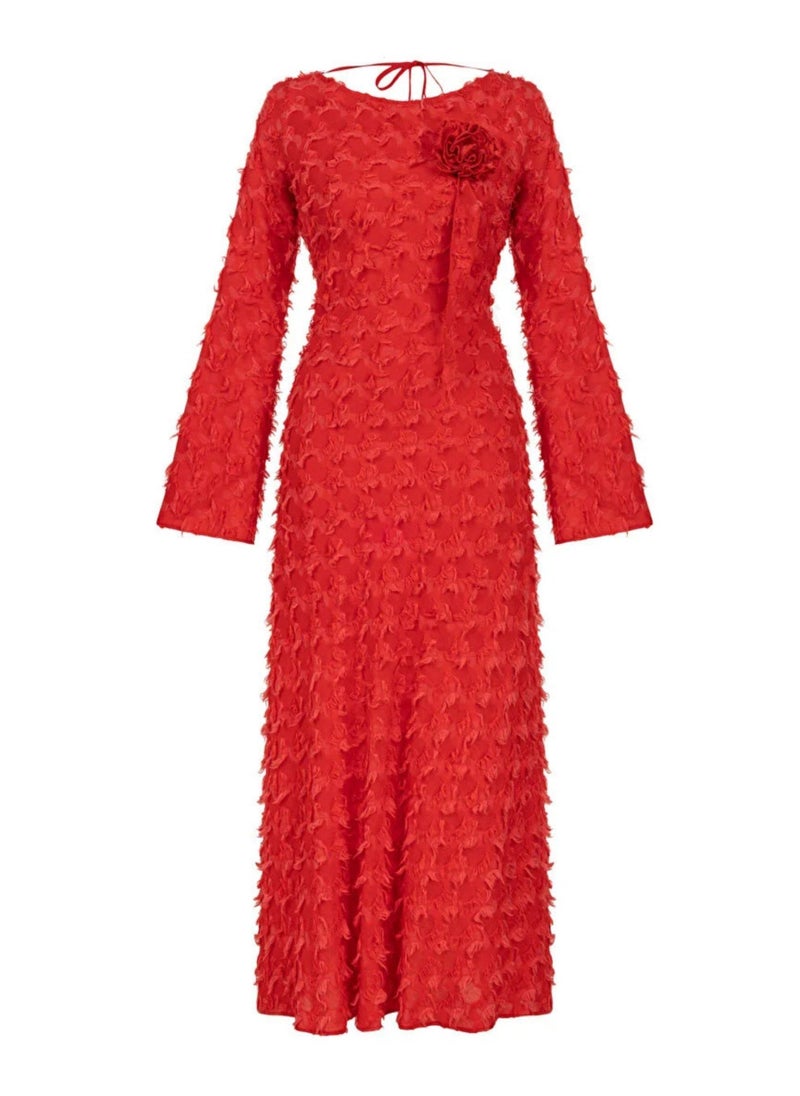 Textured Flared Sleeve Dress