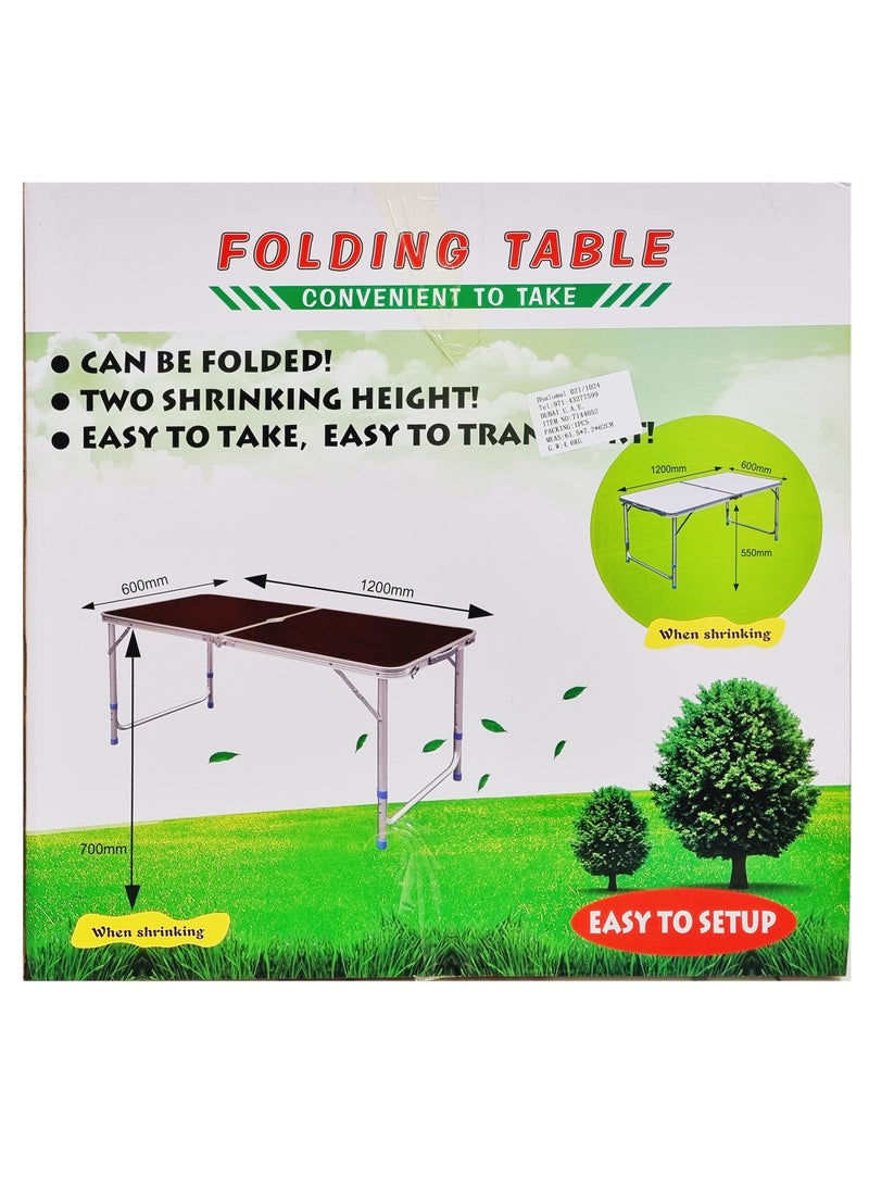 Premium 120x60x70cm Aluminum Alloy Folding Camping Table with Ergonomic Comfort & Superior Durability