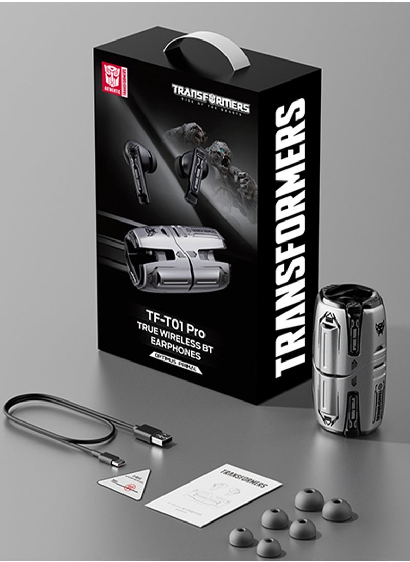 TF-T01 Wireless Earbuds, Up to 5 Hours Playtime, In-Ear Design for Reduced External Noise, Touch Controls, Compatible with Bluetooth Devices – Grey