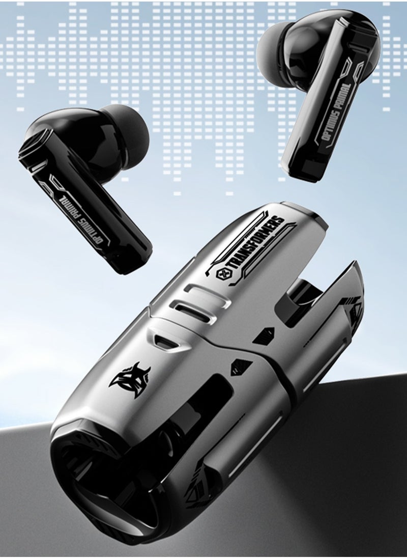 TF-T01 Wireless Earbuds, Up to 5 Hours Playtime, In-Ear Design for Reduced External Noise, Touch Controls, Compatible with Bluetooth Devices – Grey