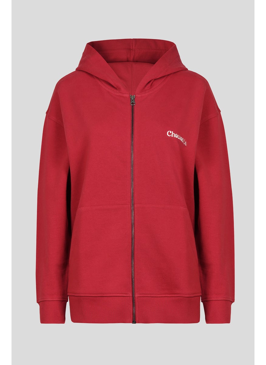 Checked Out' Cotton Terry Zip-up Hoodie