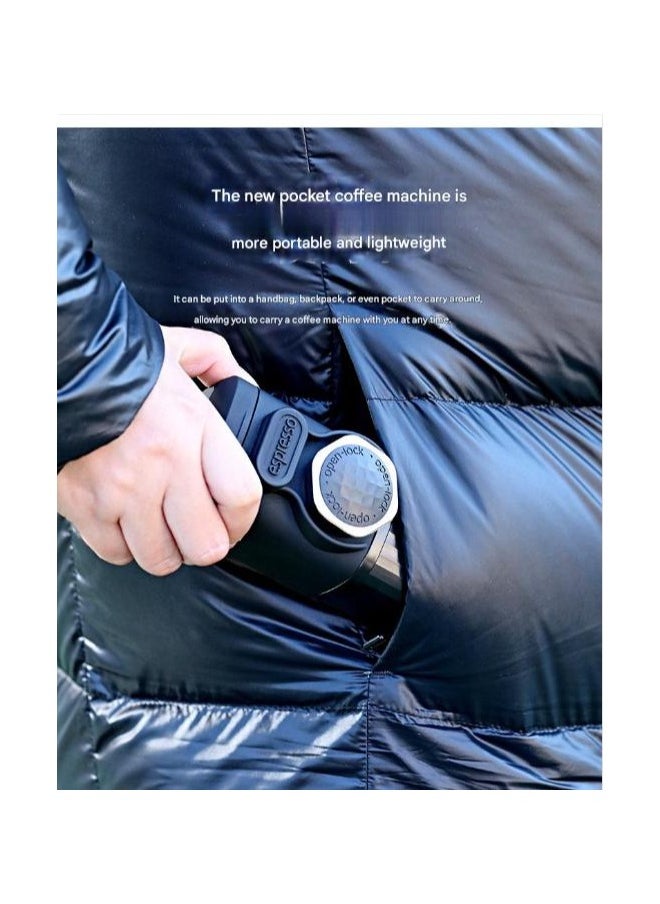 Portable Espresso Coffee Maker, 15 Bar High Voltage Portable Hand Pressure, 100ml Capacity, Manual Operation, Dual Use for Ground Coffee/Capsules