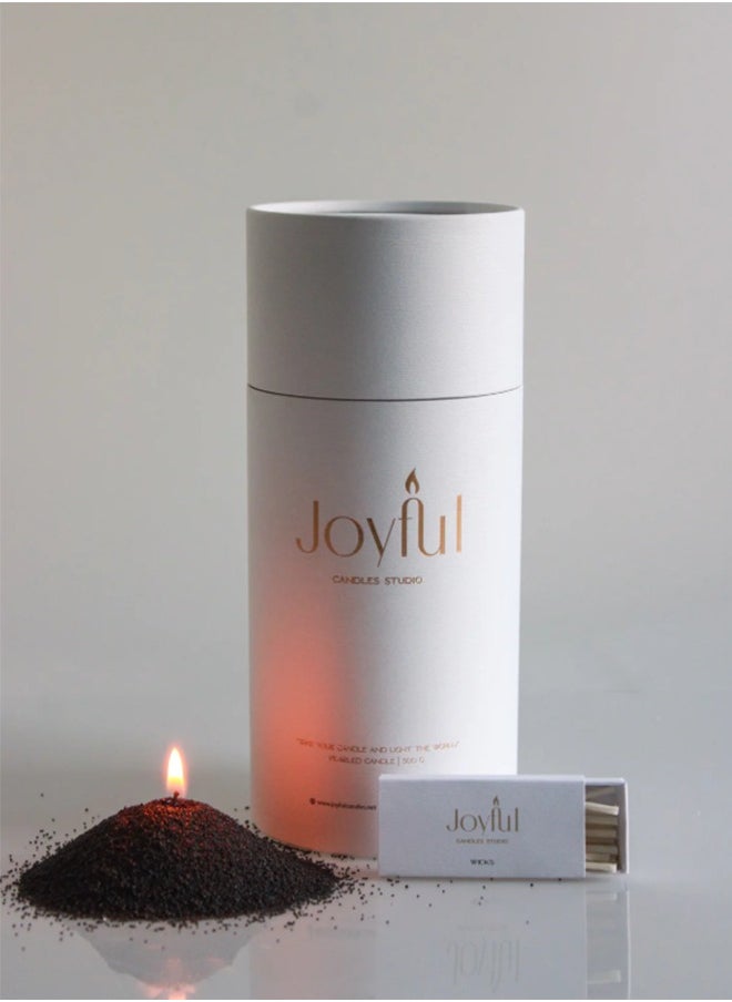 Pearled Candle B Luxury Pearl Wax Candle | Granulated Snow Wax | Decorative Candle for Home Décor | Unique Candle Gift | Long-Lasting Clean Burn | Sand Wax Candle