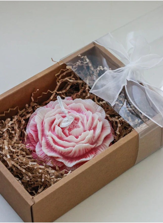 Giant Peony Sculptural Candle – Large Floral Shape Wax Candle Centerpiece