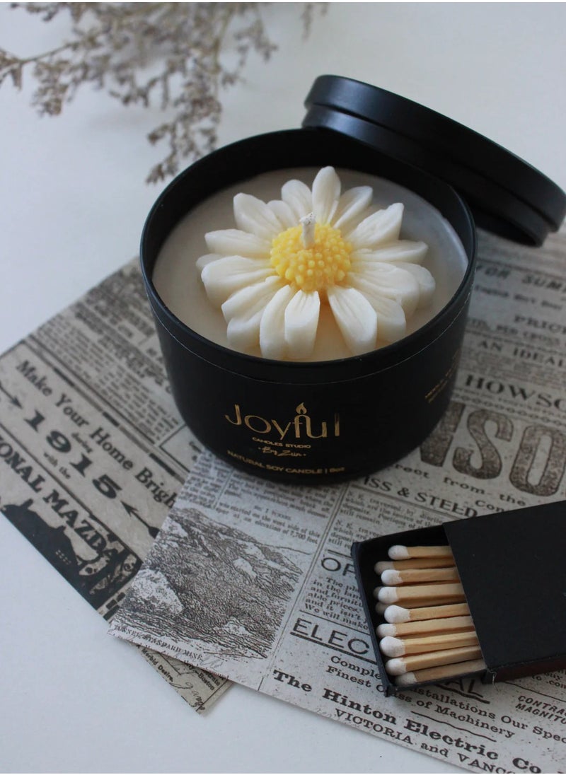 Daisy Candle Jar – Floral Candle in Glass Jar for Gifts