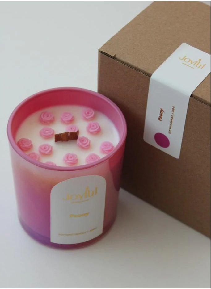 Peony Candle Jar – Romantic Floral Candle in Jar