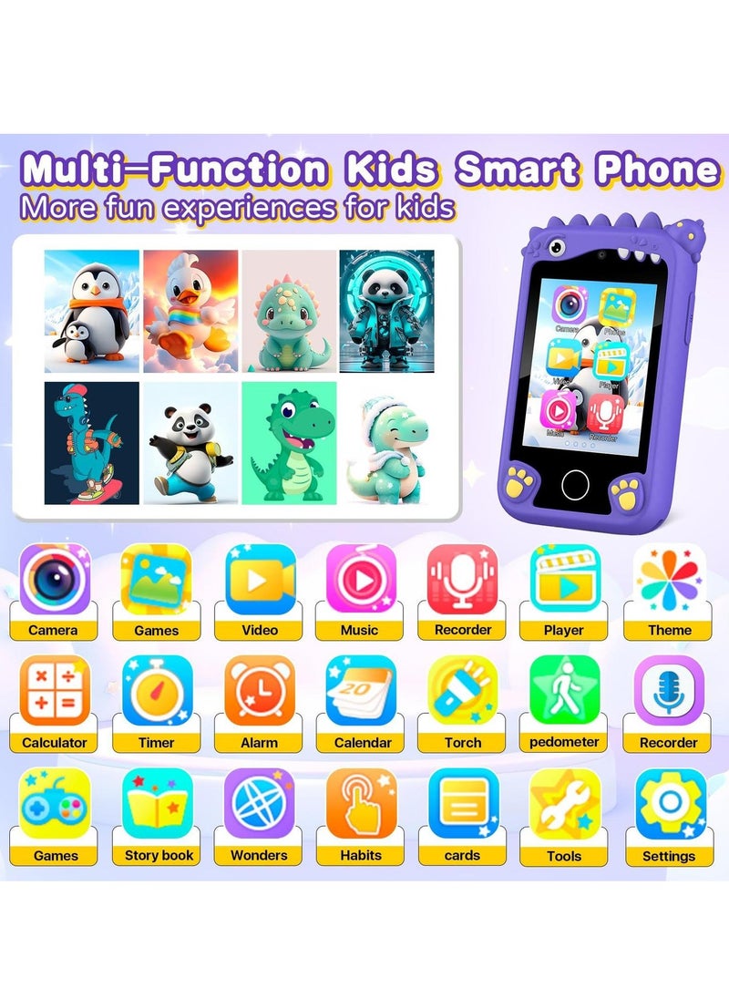 Children's Smartphone Toy For Boys And Girls 3 To 8 Years Old With A Camera With An 8G TF Card (Purple)