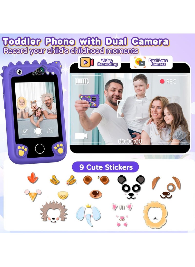 Children's Smartphone Toy For Boys And Girls 3 To 8 Years Old With A Camera With An 8G TF Card (Purple)