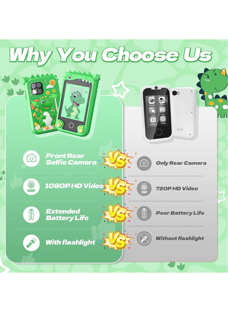 Children's Smartphone Toy For Boys And Girls 3 To 8 Years Old With A Camera With An 8G TF Card (Green)