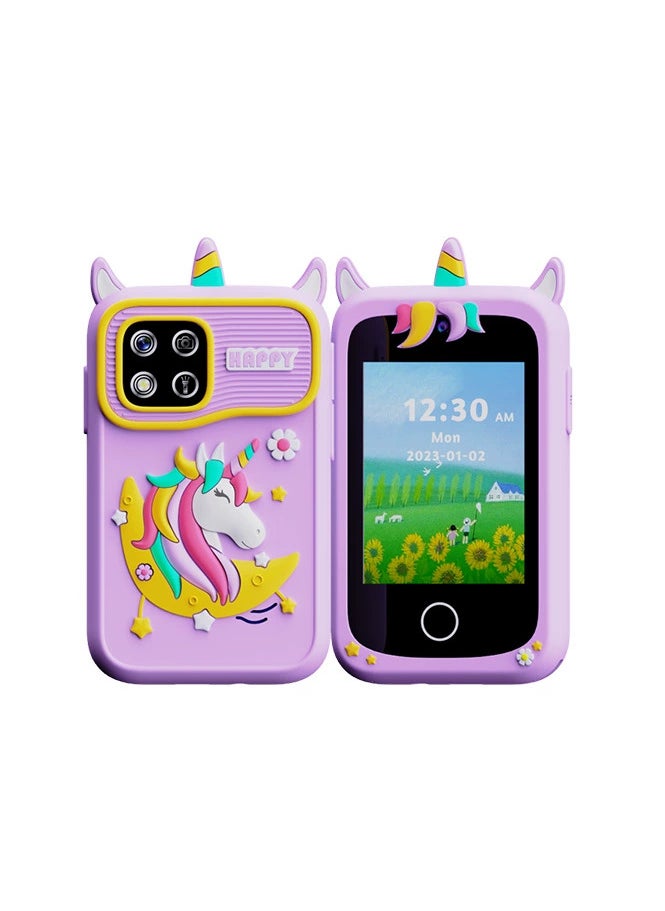 Kids Smart Phone for Girls, Dual Camera Unicorn Kids Phone Toy with Games, Music Player, Toddler Cell Phone Kids Learning Play Toy for 3-12 Years Old Boys Girls, Christmas Birthday With 8G Card (Pink)