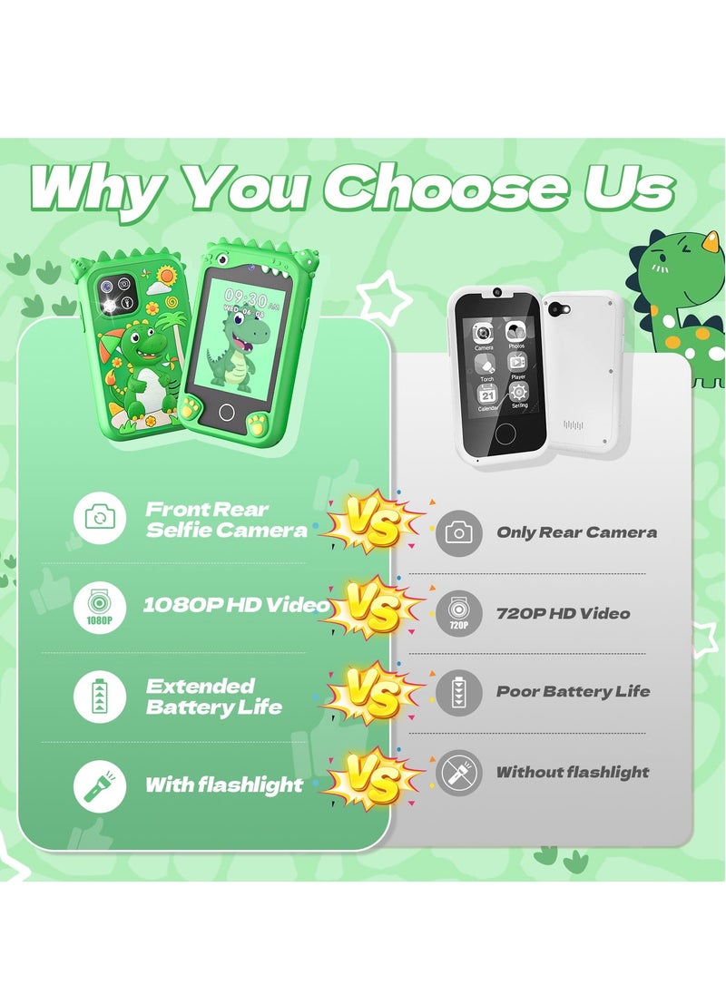 Children's Smartphone Toy For Boys And Girls 3 To 8 Years Old With A Camera With An 8G TF Card (Green)