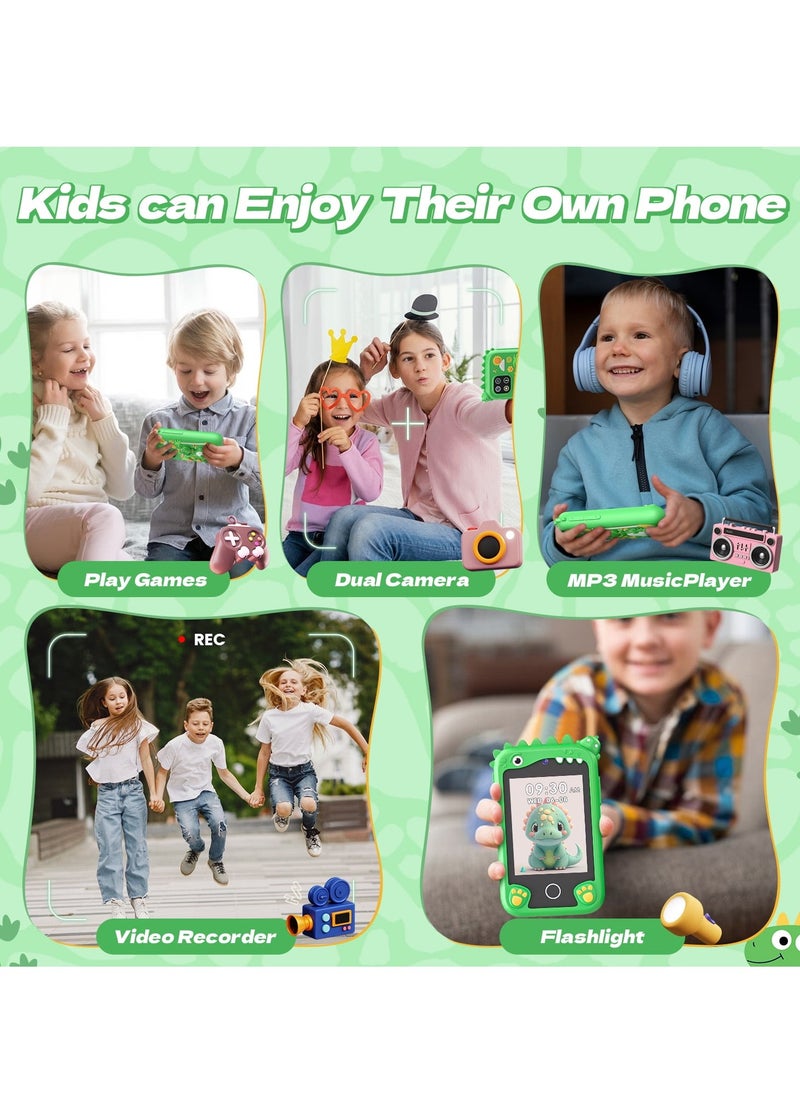 Children's Smartphone Toy For Boys And Girls 3 To 8 Years Old With A Camera With An 8G TF Card (Green)
