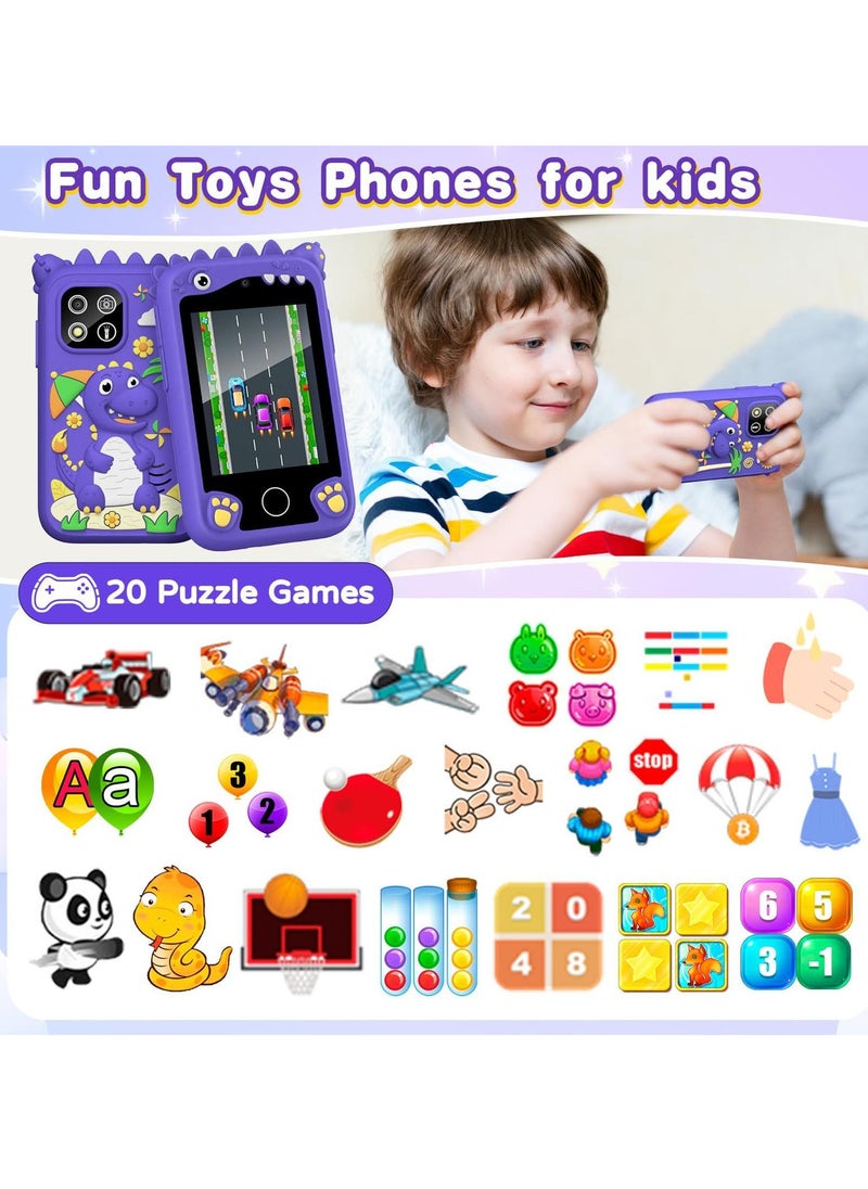 Children's Smartphone Toy For Boys And Girls 3 To 8 Years Old With A Camera With An 8G TF Card (Purple)