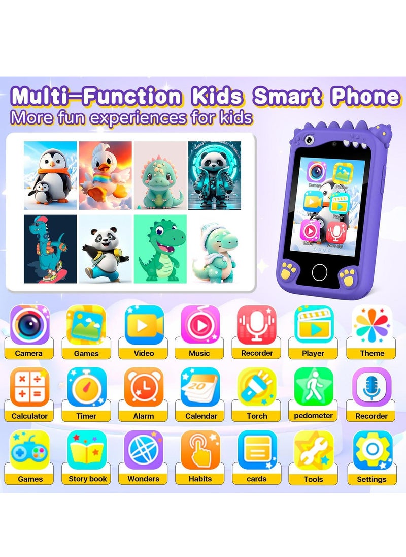 Children's Smartphone Toy For Boys And Girls 3 To 8 Years Old With A Camera With An 8G TF Card (Purple)