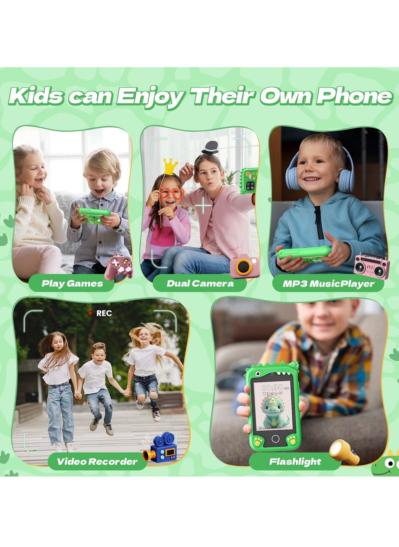 Children's Smartphone Toy For Boys And Girls 3 To 8 Years Old With A Camera With An 8G TF Card (Green)