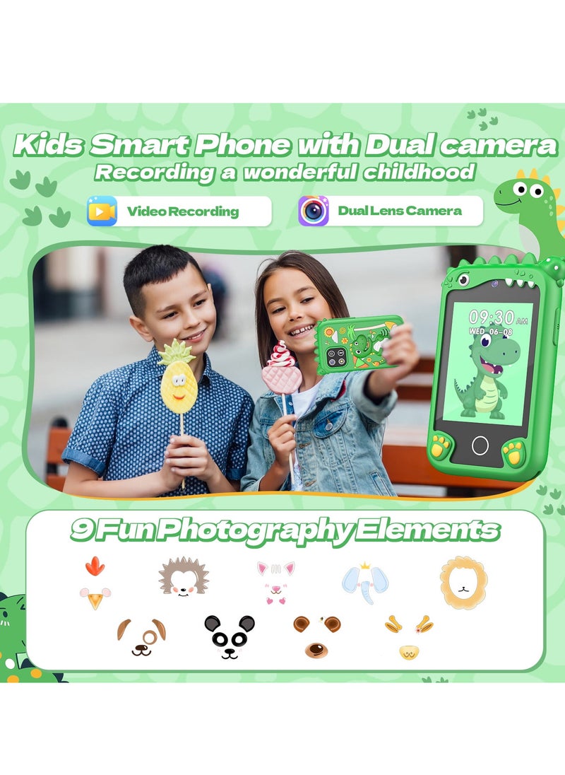 Children's Smartphone Toy For Boys And Girls 3 To 8 Years Old With A Camera With An 8G TF Card (Green)