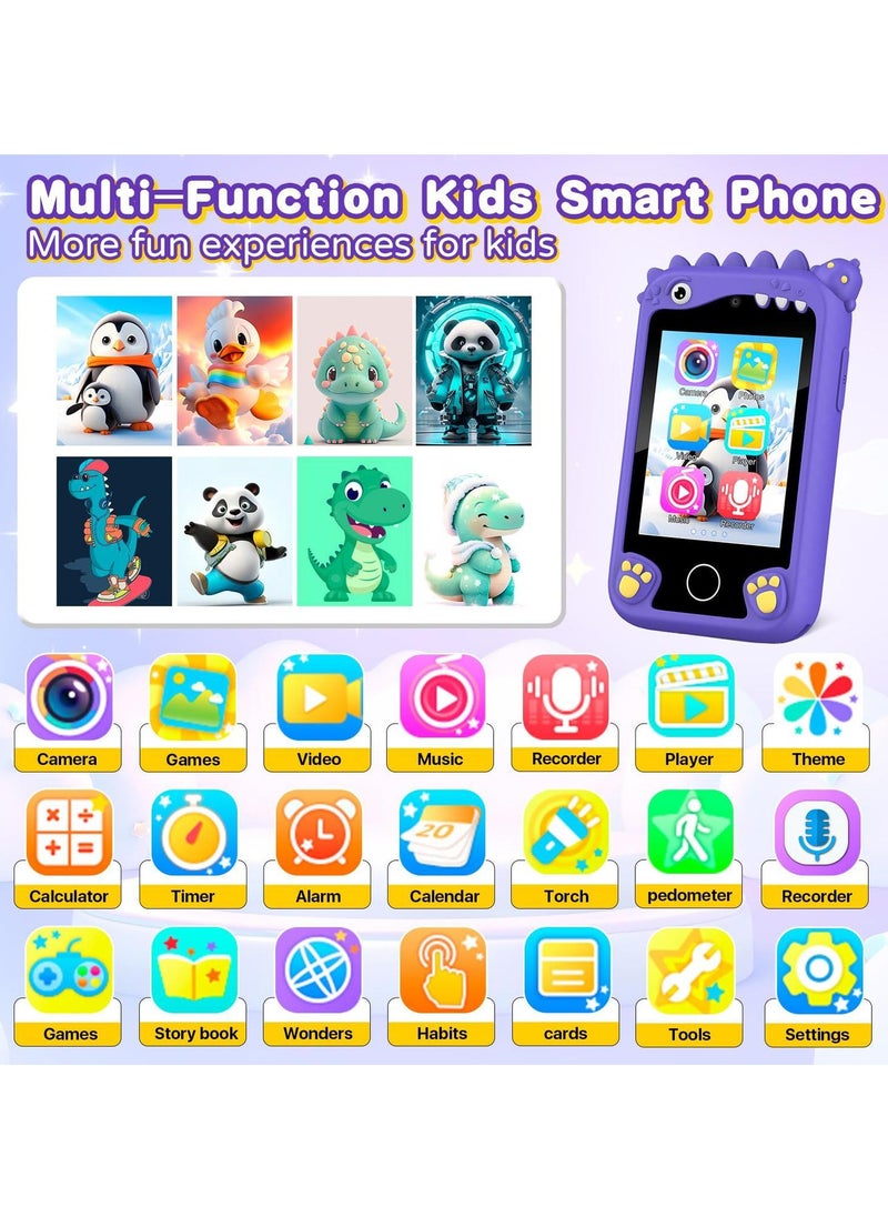 Children's Smartphone Toy For Boys And Girls 3 To 8 Years Old With A Camera With An 8G TF Card (Purple)