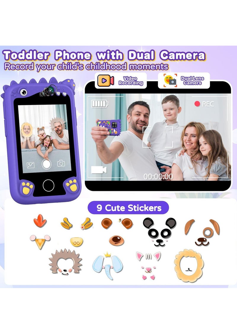 Children's Smartphone Toy For Boys And Girls 3 To 8 Years Old With A Camera With An 8G TF Card (Purple)