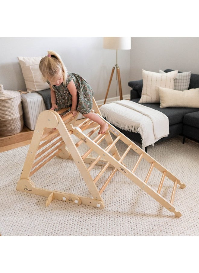 Little Partners Kids Climbing Ladder - Wooden Activity Climbing, in-House Play Structure for Toddlers (Perfect add-on for Learn N Climb Triangle and Learning Tower) (Natural)