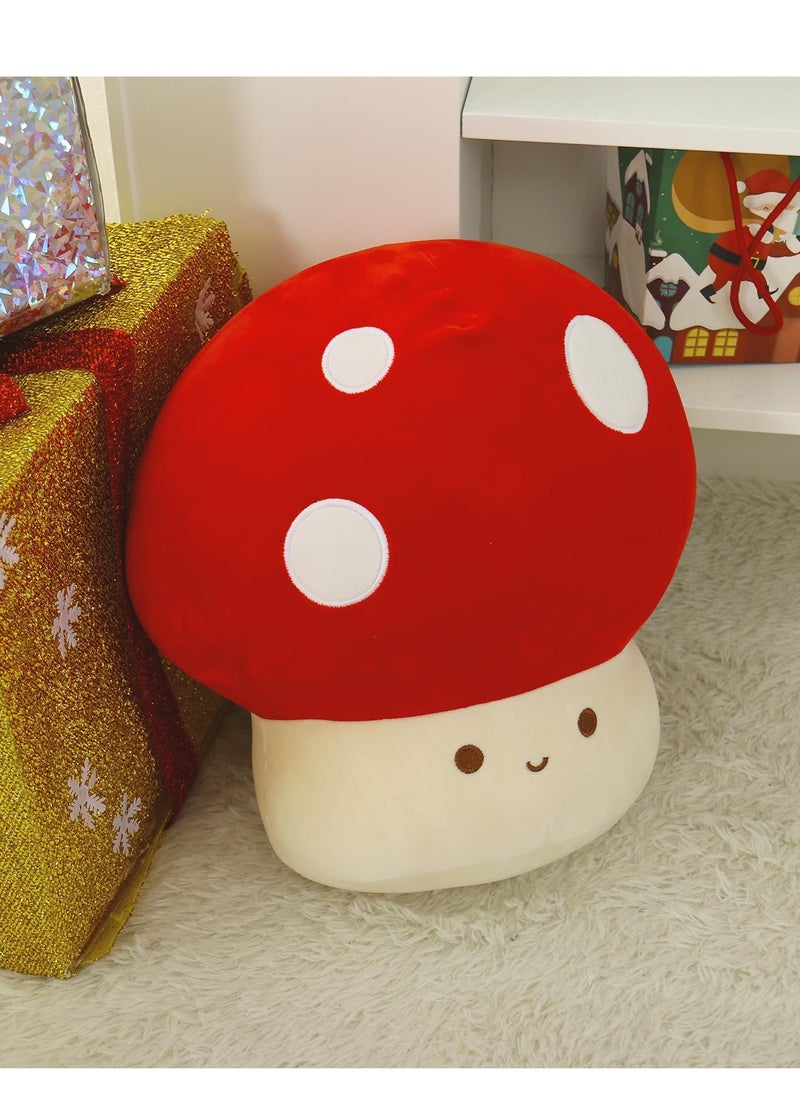 Mushroom Plush Toy for Beds and Sofas, Cute Kawaii Squishy Doll Stuffed Hugging Pillows Gift for Girls Kids Women Decor , Plushie Toys for Kids Home Decor  (Red,9inch)