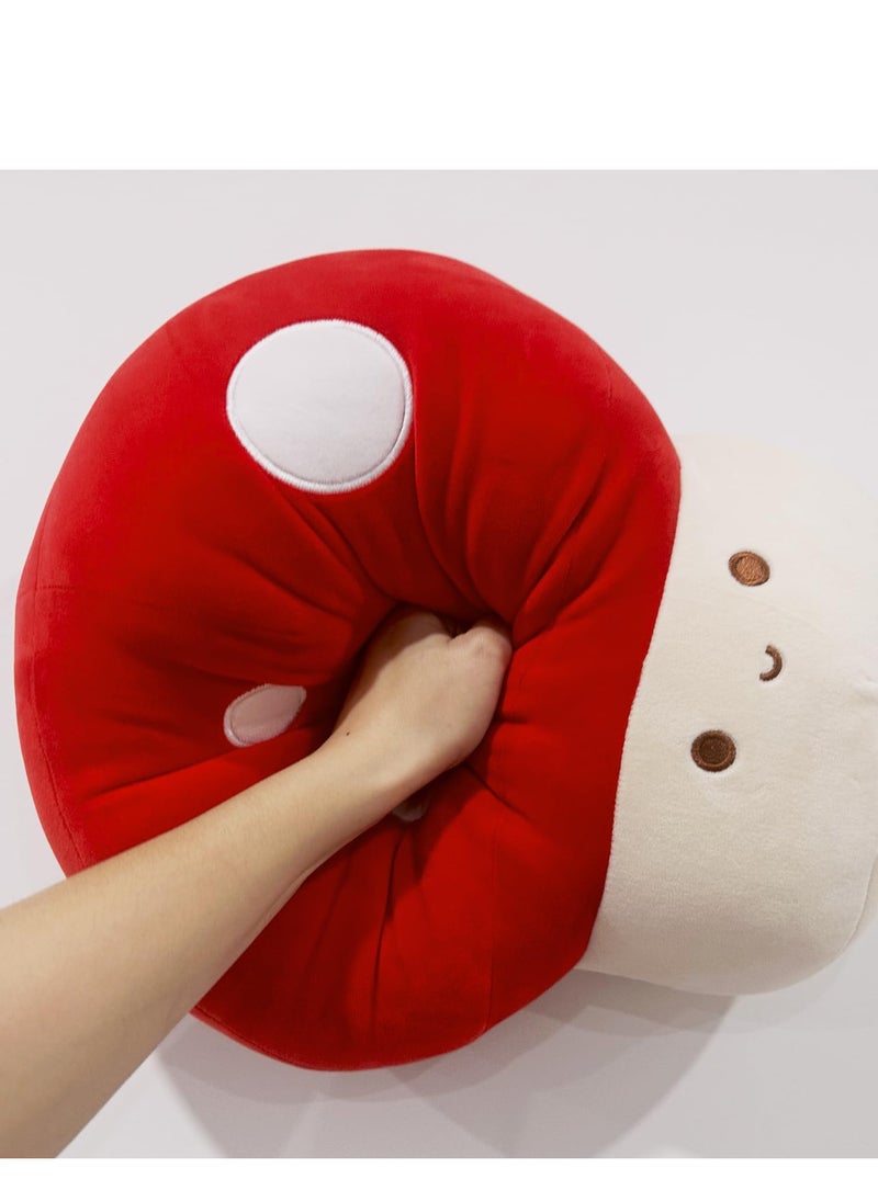 Mushroom Plush Toy for Beds and Sofas, Cute Kawaii Squishy Doll Stuffed Hugging Pillows Gift for Girls Kids Women Decor , Plushie Toys for Kids Home Decor  (Red,9inch)