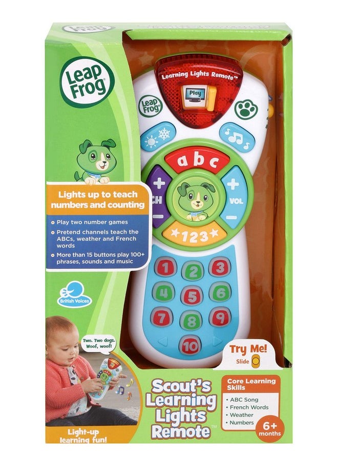 LeapFrog Scout's Learning Lights Remote, Musical Baby Toy, Baby Toy with Lights, Sounds, Numbers & Letters, Interactive Educational Toy for Children 6 Months+, 1, 2, 3, 4 Year Olds Boys & Girls