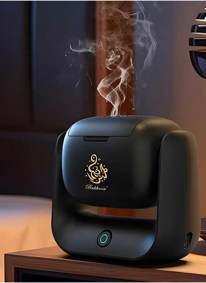 Rotating Electric Incense Burner with 90° Adjustable Angle, LED Indicator, 700°C High-Temperature Heating, 1500mAh Rechargeable Battery, and Type-C Fast Charging, Perfect for Bukhoor, Home, Office, and Car