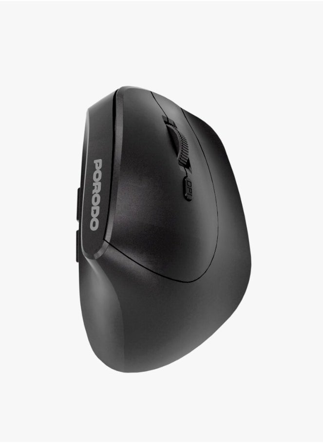 Vertical 4000 DPI Wireless Mouse / Ergonomic Design / Adjustable DPI / Plug & Play / Bluetooth - Black