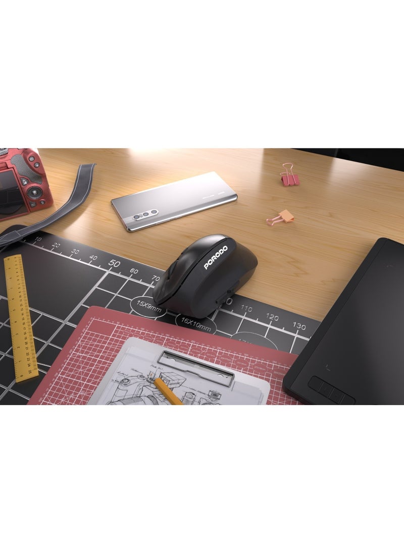 Vertical 4000 DPI Wireless Mouse / Ergonomic Design / Adjustable DPI / Plug & Play / Bluetooth - Black