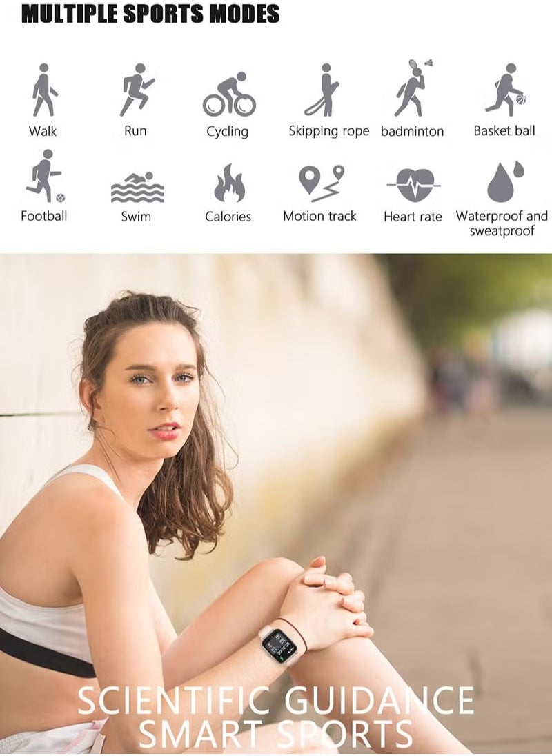 7 in 1 Ultra Watch Series 9 Smart Watch for Women and Golden Mechanical Watch with Silicon Band and 1 Golden Bracelet and 1 Pendant and 1 pair of Stud Earrings and ring