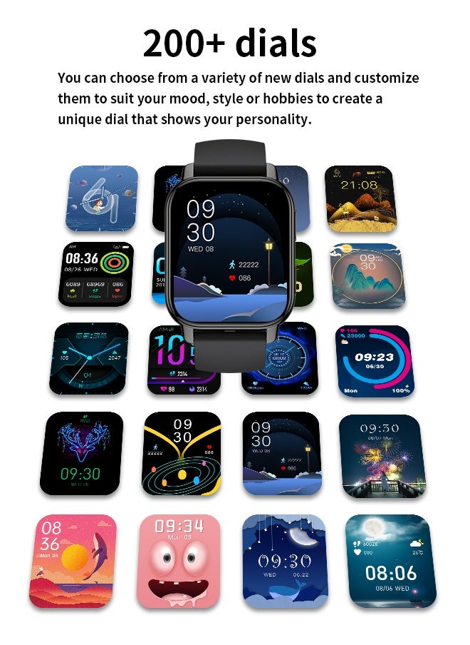 Korean Brand P5S Smart Watch,Business Smartwatch,Waterproof Fitness Watch, Bluetooth Calling,Smart watch for Men, Zinc Alloy Vacuum Plating, Heart Rate Monitoring,Smart watch for women,Kids Smart Watch, Black