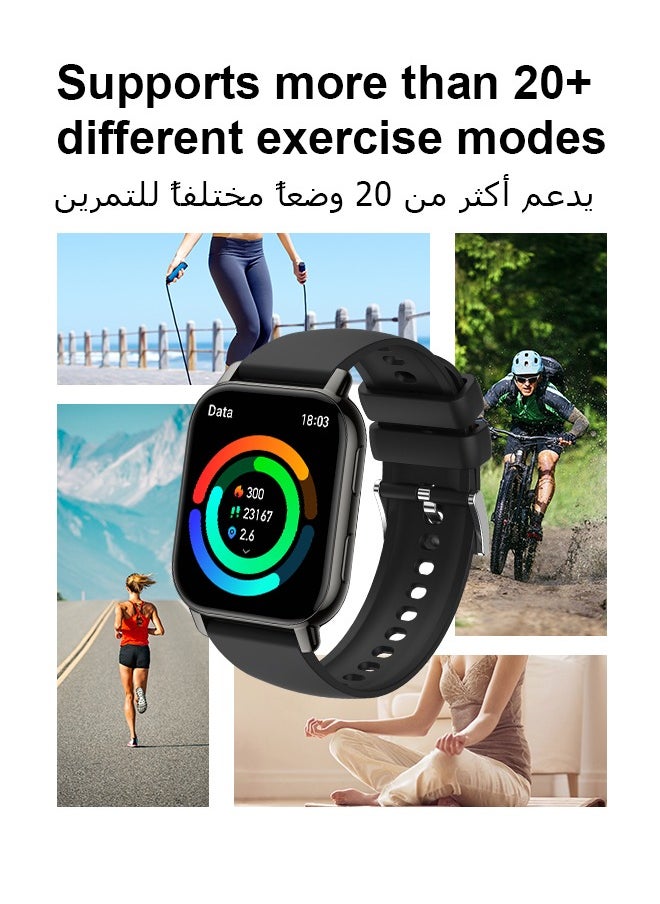 Korean Brand P5S Smart Watch,Business Smartwatch,Waterproof Fitness Watch, Bluetooth Calling,Smart watch for Men, Zinc Alloy Vacuum Plating, Heart Rate Monitoring,Smart watch for women,Kids Smart Watch, Black
