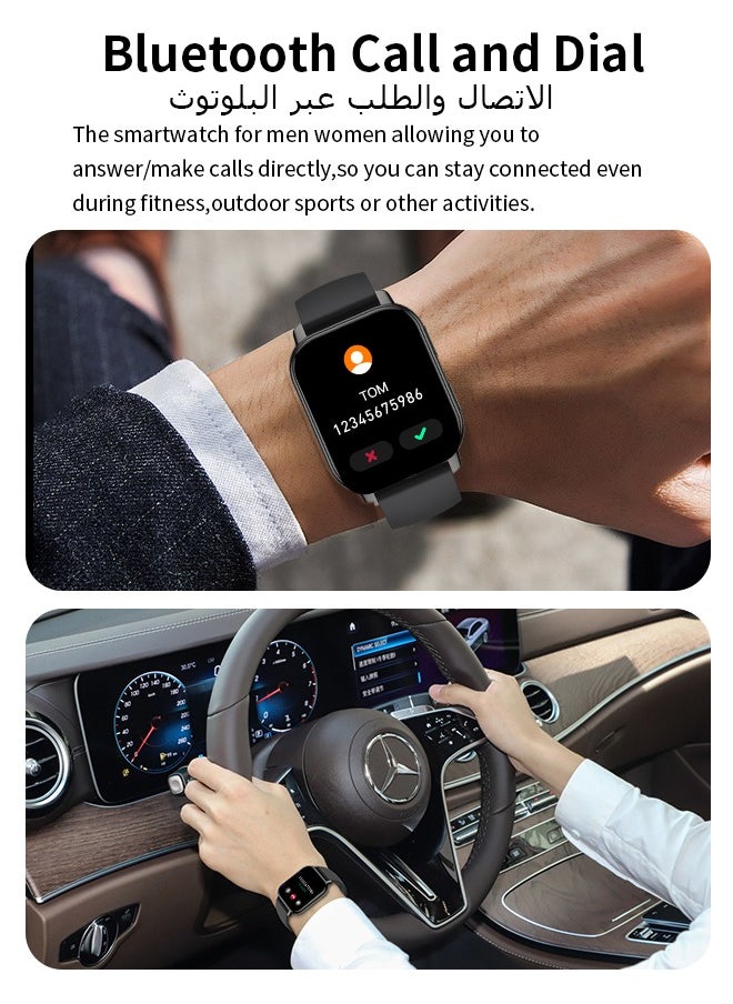 Korean Brand P5S Smart Watch,Business Smartwatch,Waterproof Fitness Watch, Bluetooth Calling,Smart watch for Men, Zinc Alloy Vacuum Plating, Heart Rate Monitoring,Smart watch for women,Kids Smart Watch, Black