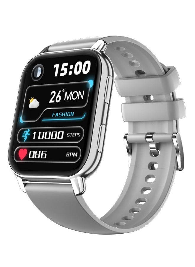 Korean Brand P5S Smart Watch,Business Smartwatch,Waterproof Fitness Watch, Bluetooth Calling,Smart watch for Men, Zinc Alloy Vacuum Plating, Heart Rate Monitoring,Smart watch for women Silver