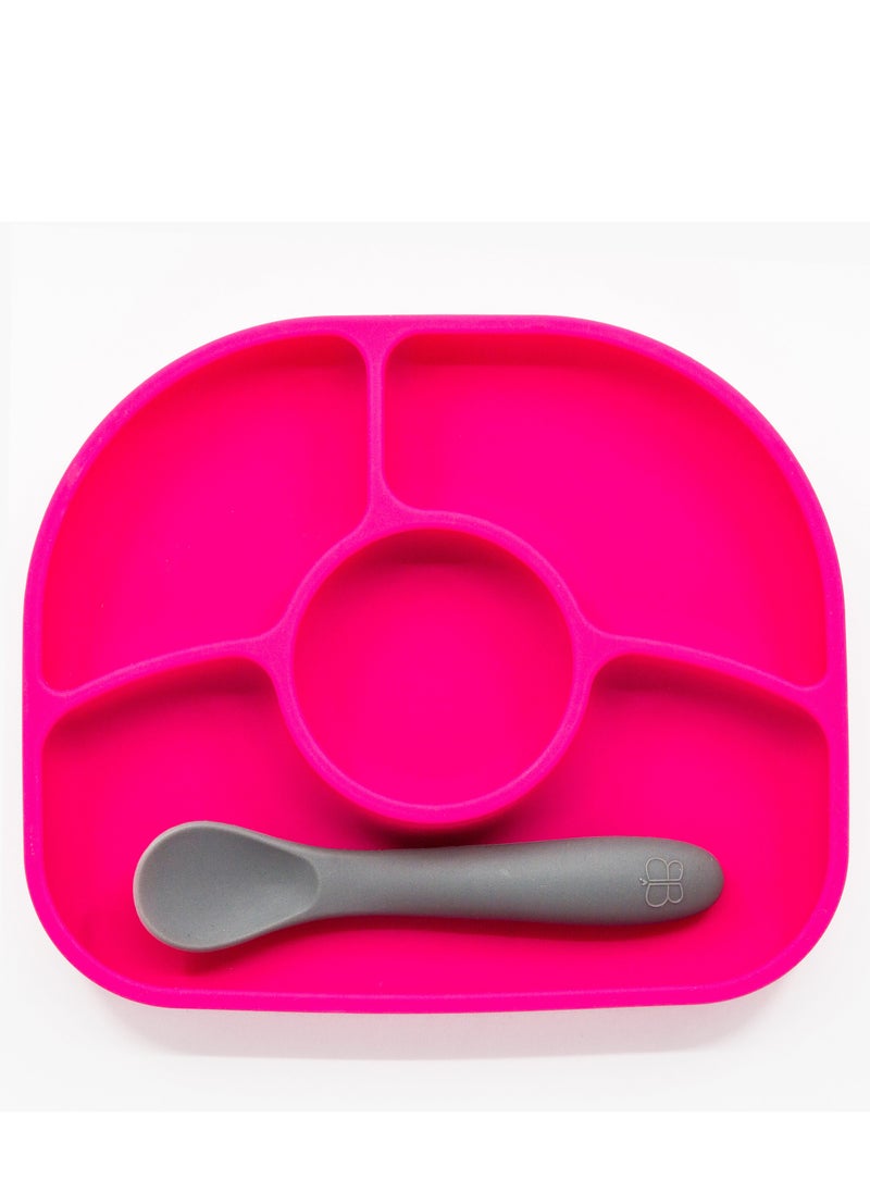 Yümi Anti-Spill Silicone Suction Plate & Spoon Set – BPA-Free, Baby & Toddler Feeding Dish – Microwave & Dishwasher Safe