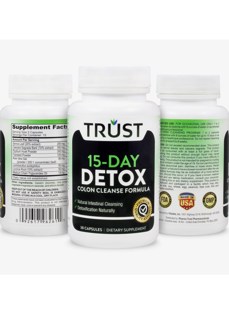 TRUST 15-Day Detox Colon Cleanse Formula 30 Capsules