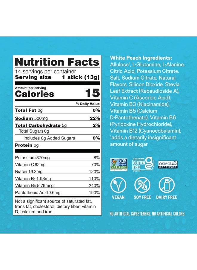 Liquid I.V.® Hydration Multiplier Sugar-Free - White Peach | Electrolyte Powder Drink Mix | 3 Pack (42 Servings)